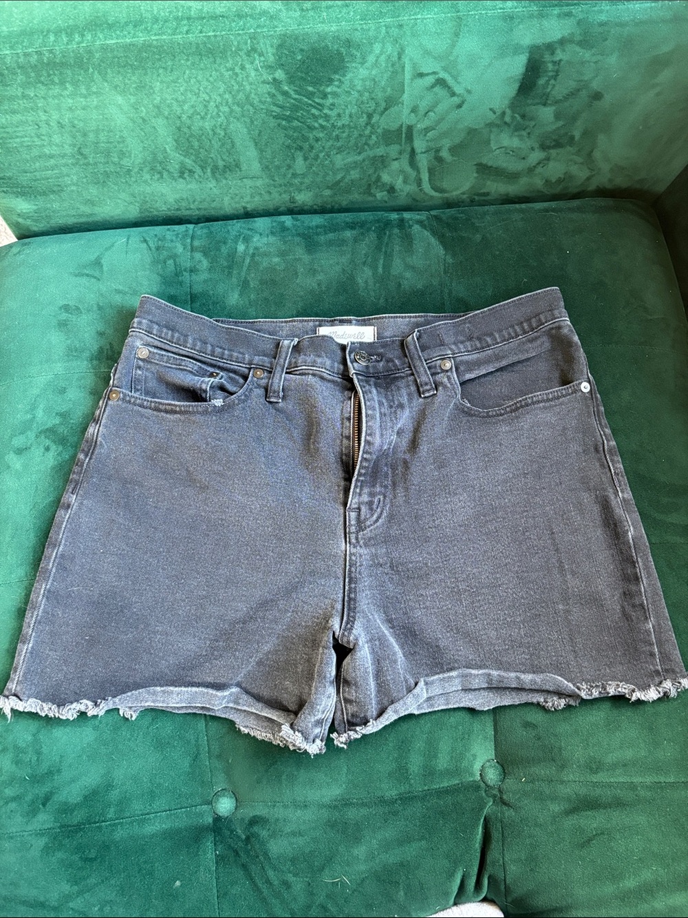Madewell Blackwashed Denim Cutoff Shorts